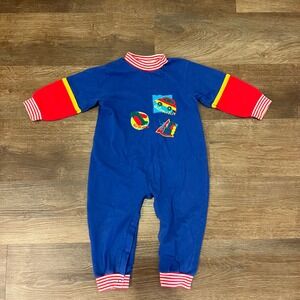 Vintage Small Steps Kids Cars Automobile Long Sleeve Romper Jumpsuit 24 Months